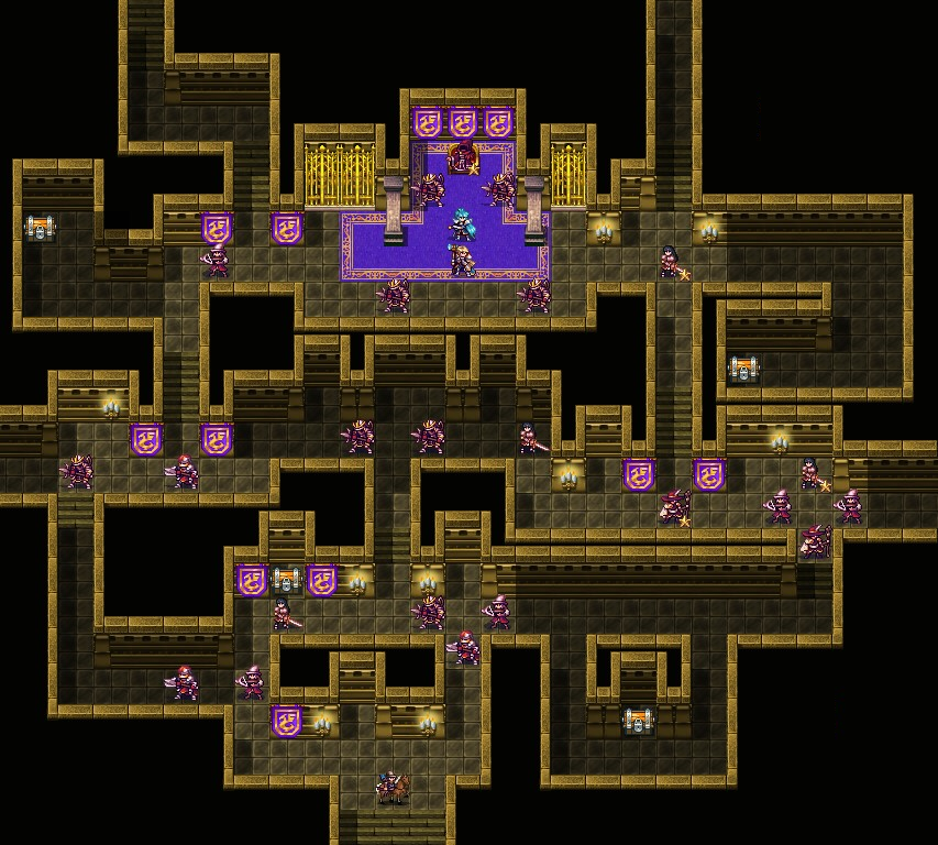Bản đồ chiến thuật Chapter 23 — Unwise Alliance: grid địa hình, vị trí quân, mục tiêu và loot