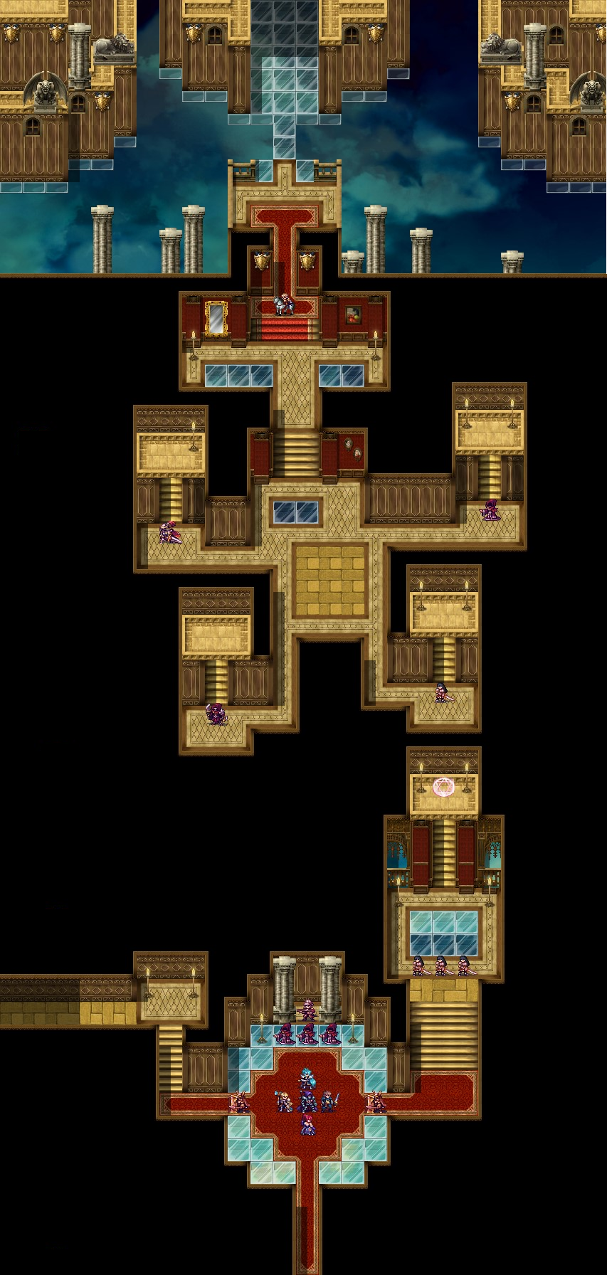 Bản đồ chiến thuật Chapter 29 — Zenith of the World: grid địa hình, vị trí quân, mục tiêu và loot