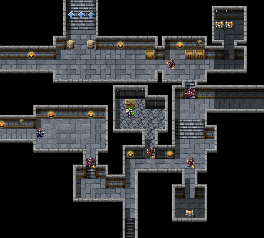 Bản đồ chiến thuật Chapter 4 — Paradigm Shift: grid địa hình, vị trí quân, mục tiêu và loot