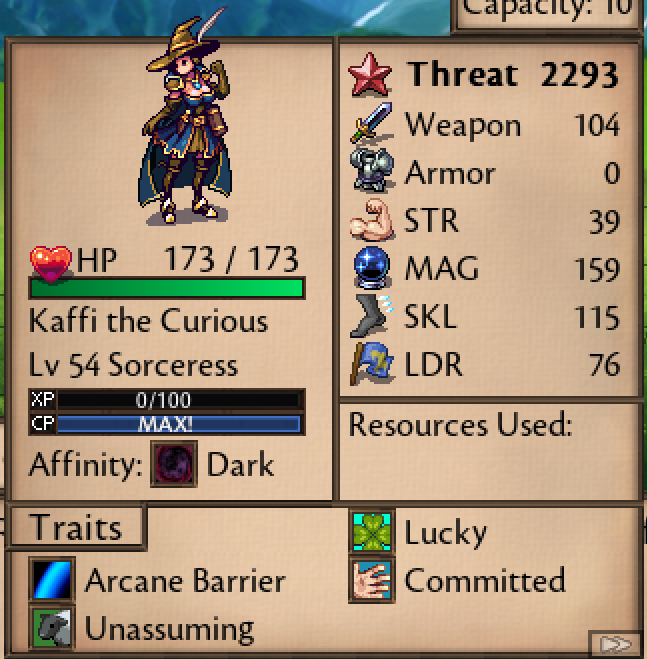 Kaffi the Curious — stat card