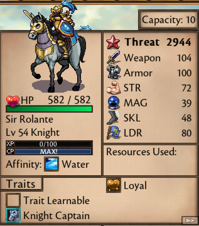 Sir Rolante — stat card