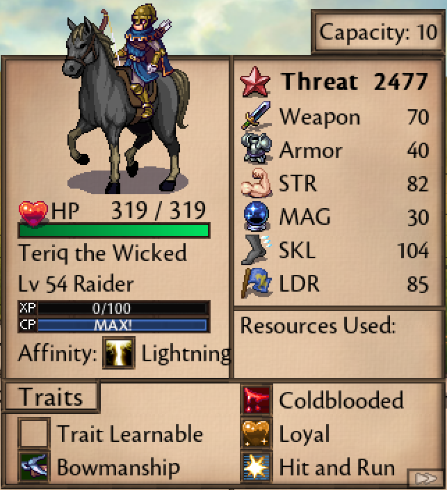 Teriq the Wicked — stat card