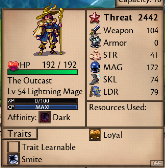 The Outcast — stat card